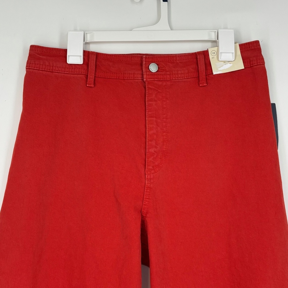 Universal Thread Womens Size 12 Sailor Wide Leg Ankle Jeans Faded Red High Rise - Picture 3 of 11